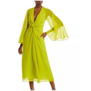 Yaura Hauwa Twist Front Midi Dress in‎ Green sz UK 8 (US S)